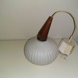 Opaline suspension and wood, Scandinavian style