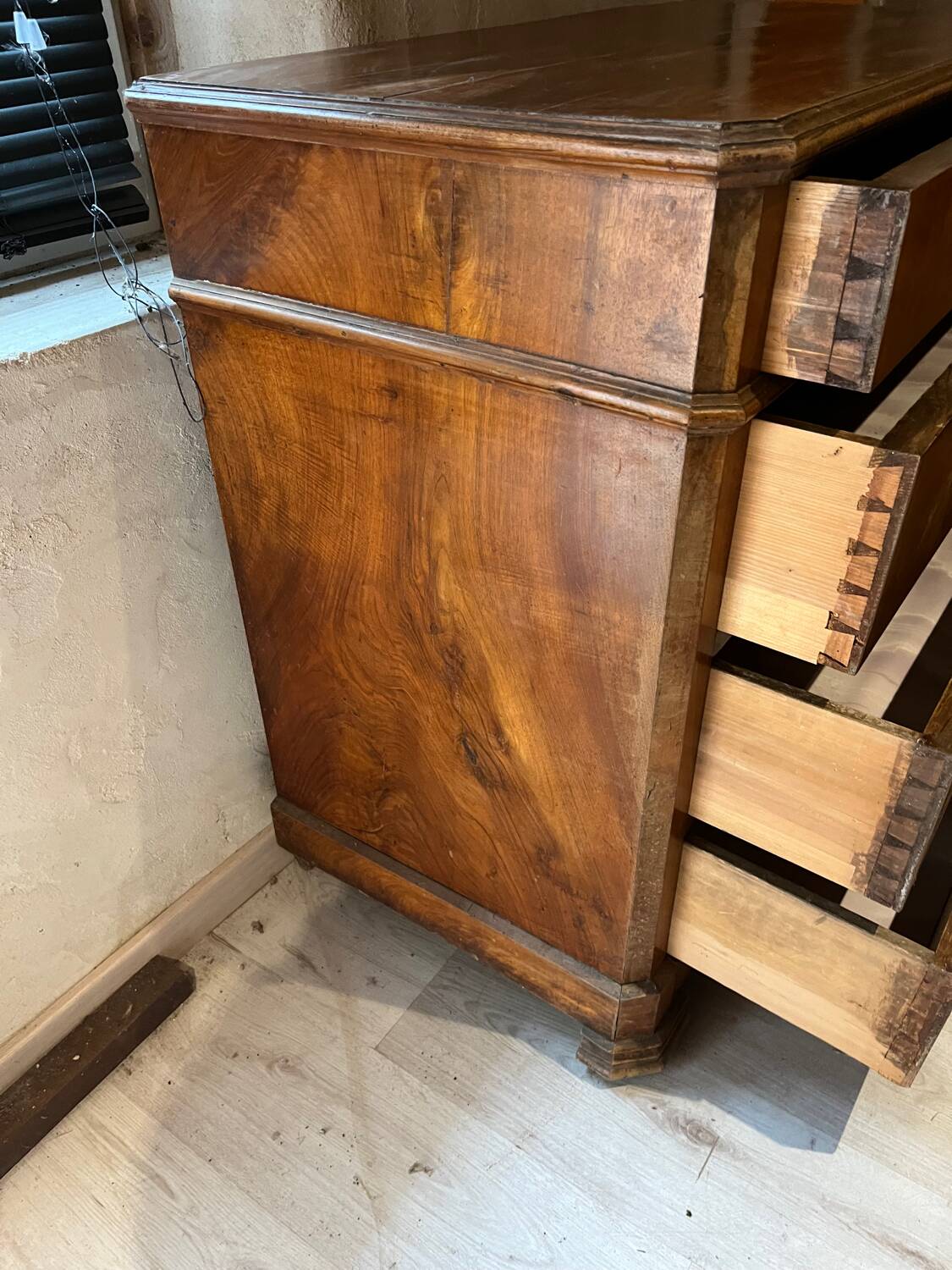Antique walnut chest of drawers