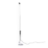 Lampe de sol Trapez en chrome des années 1990 avec tube blanc par Erwin Egli pour Ribag Suisse