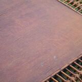 Vintage rattan lounge set 4 armchairs and table