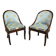 Pair of Mahogany Gondola Chairs, Restoration period – Part 1 of the 19th century