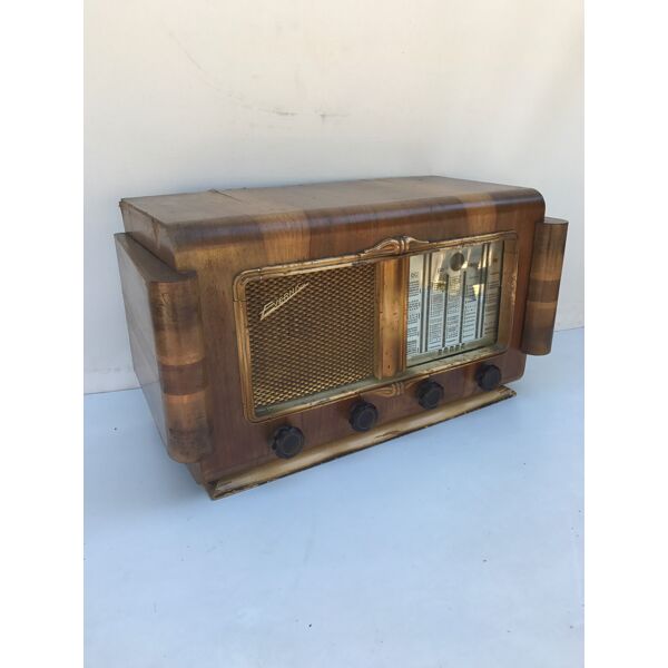 Ancien poste de radio tsf evernice métal, bois et verre vintage | Selency