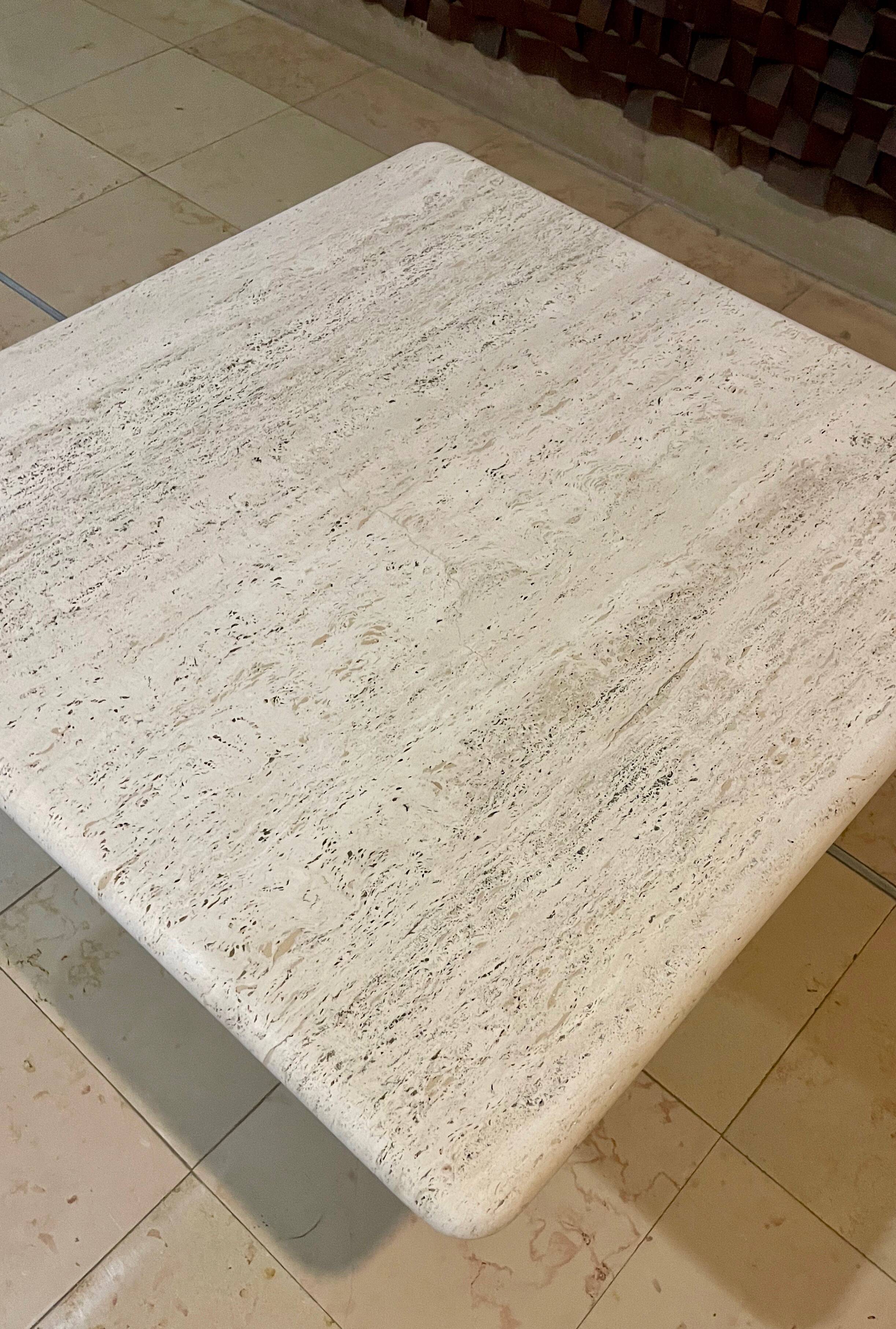 Travertine coffee table by PA Giusti and E. Di Rosa for Up&Up, Italy