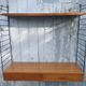Vintage modular shelf and drawers in teak veneer and black metal, Nisse Strinning, 60s
