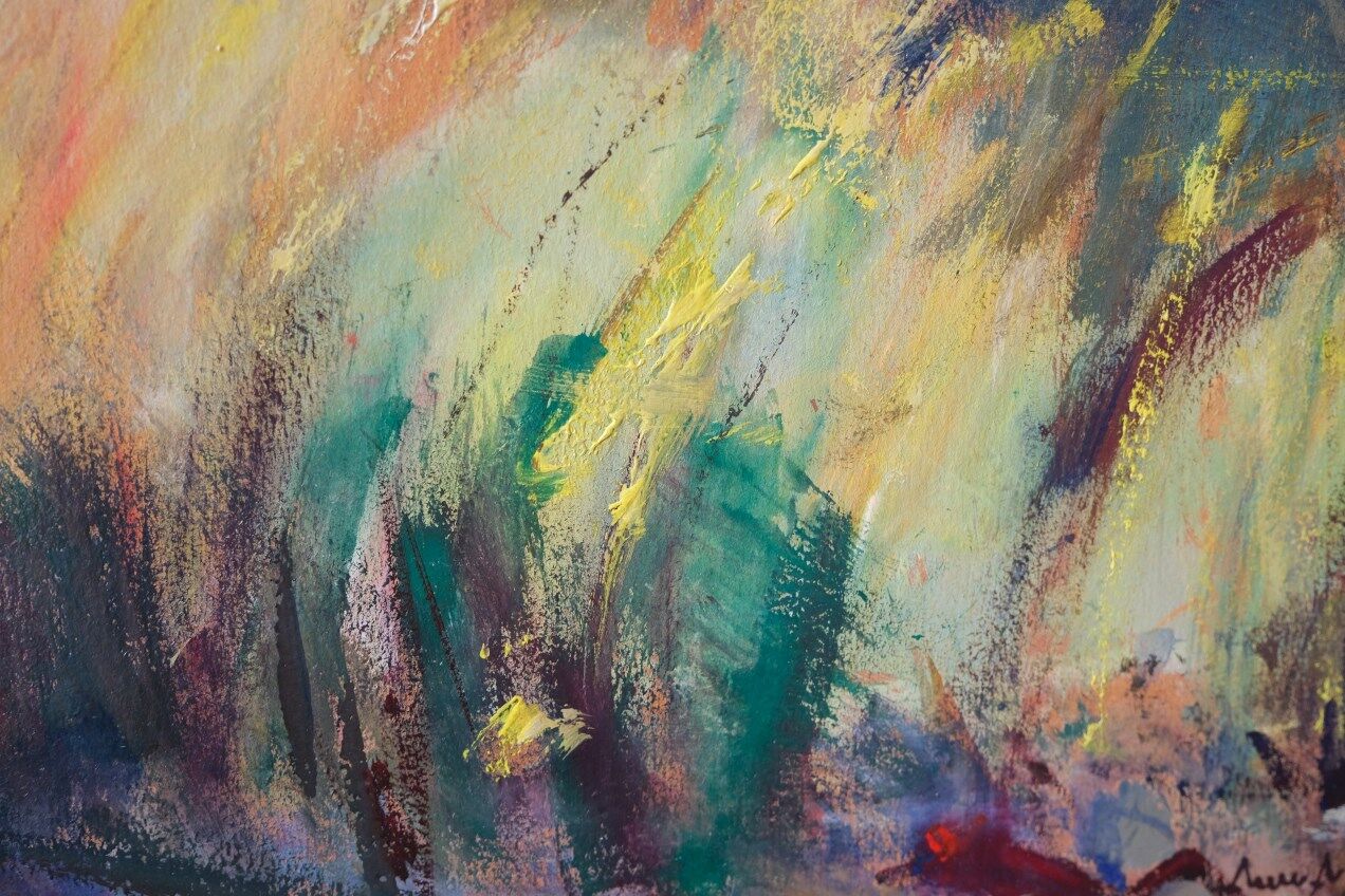 Arne Aspelin, Swedish Modern Painting, 1960s, Oil on Board.