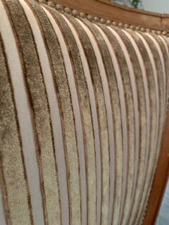 Pair of directoire style armchairs - nobilis fabric