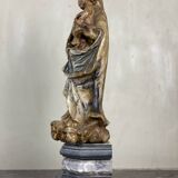 Vierge à l’enfant en albâtre, trace importante de polychromie, Flandre XVIème siècle