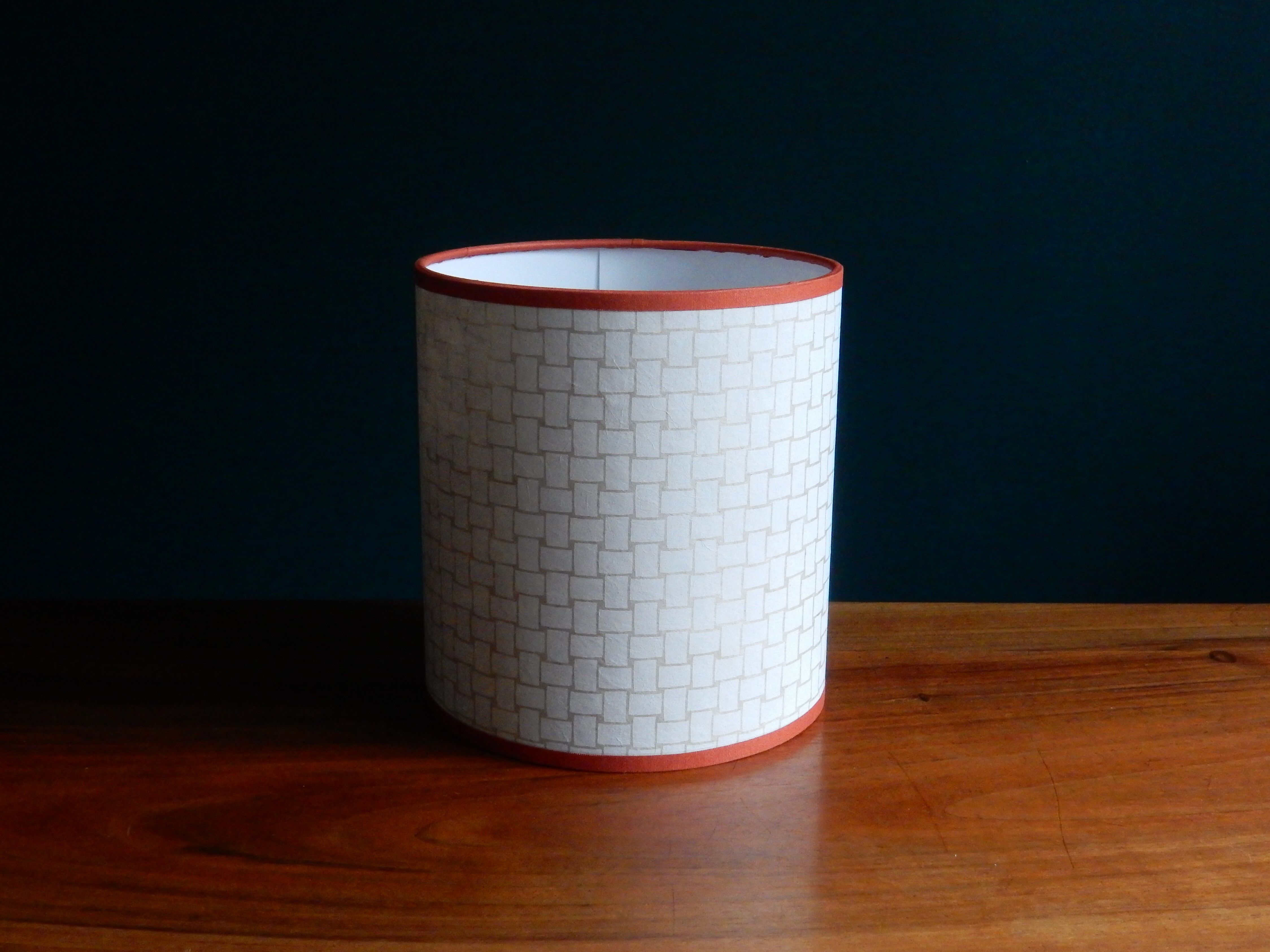 Nepalese paper cylindrical lampshade