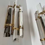 Crystal baguette wall lights from the 80s