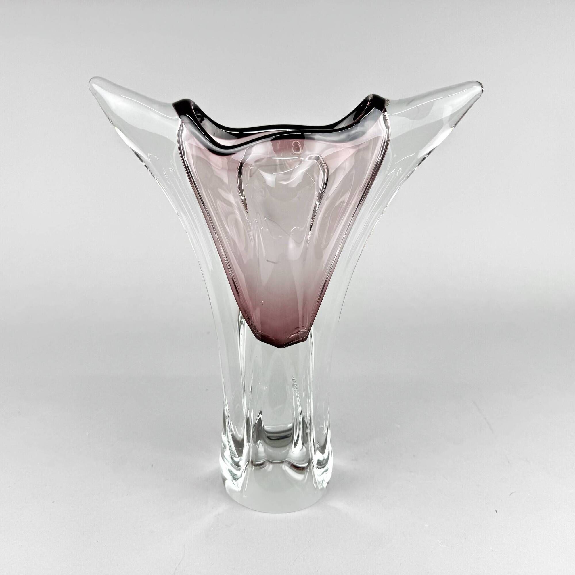 Vintage Art Glass Vase by Josef Hospodka for Chribska Glasswork, 1960's