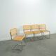 Italiaanse webbing set stoelen met chromen buisframe