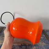 Vintage electrified orange suspension lamp with new