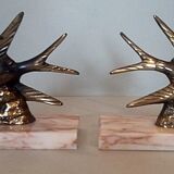 Pair of art deco swallows bookends