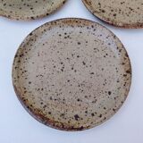 Three stoneware plates, Tiffoche, La Borne Guérande