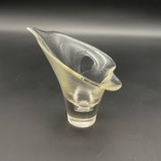 Photophore vintage en verre transparent en forme de fleur de calla – a