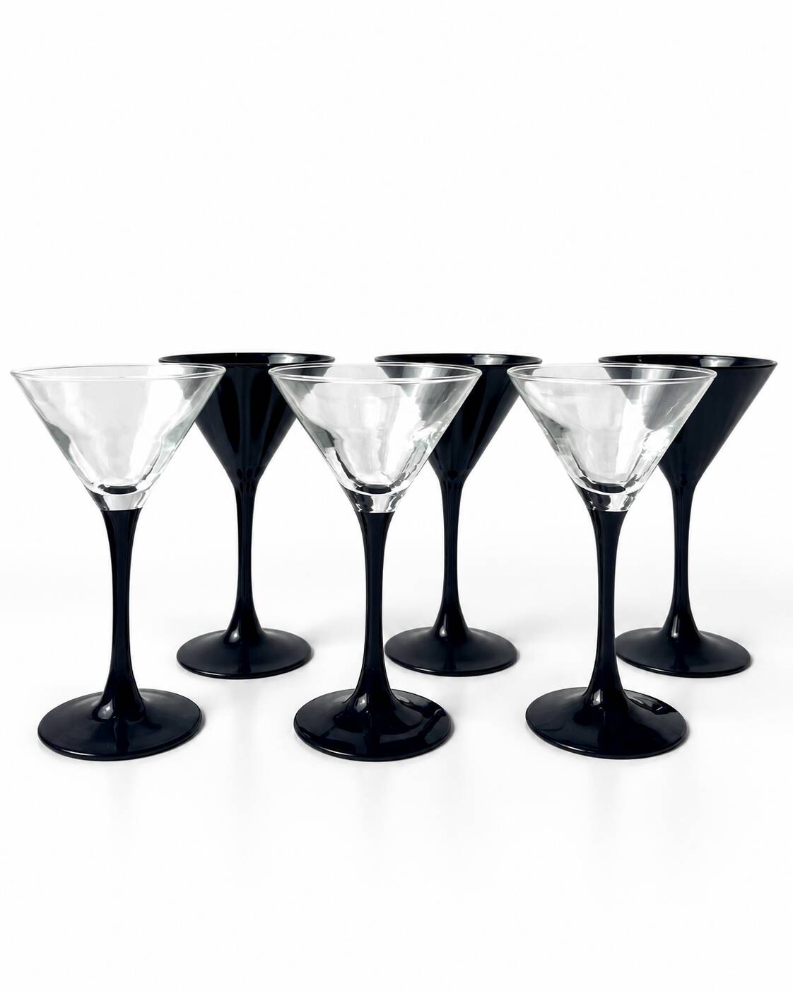 Ensemble de 6 verres à martini vintage Luminarc, France