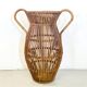 Vintage Wicker and Bamboo Amphora Umbrella Stand , Italy