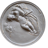 Plaster medallion with RARE cherubs