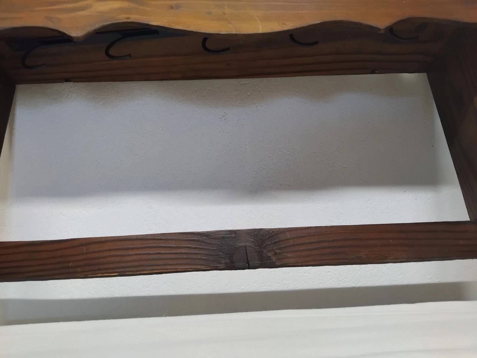 Antique Wall Shelf with Vintage Hooks