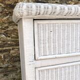 80s rattan chest of drawers