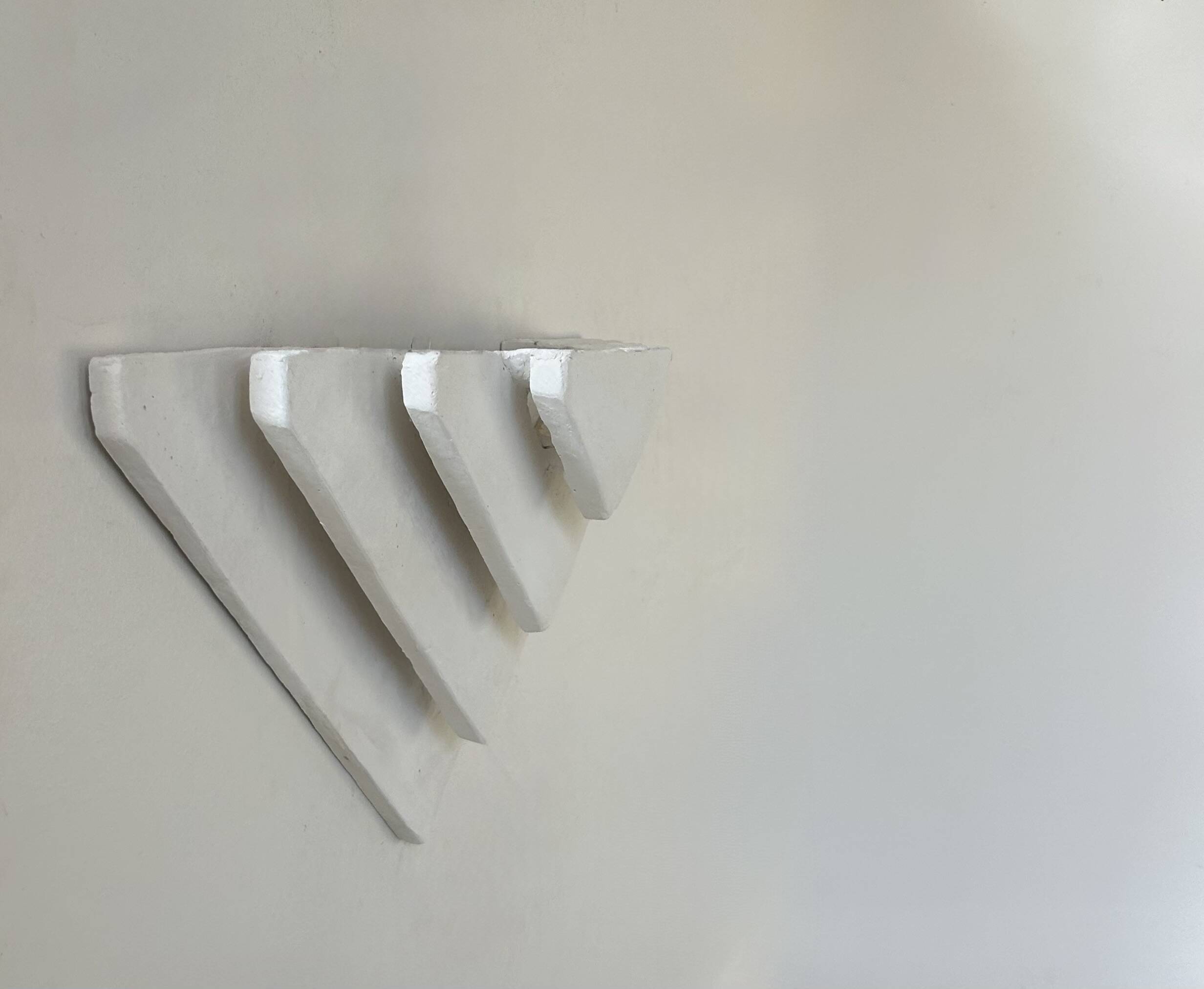 Applique vintage, plâtre blanc mat, France, 1970