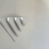 Applique vintage, plâtre blanc mat, France, 1970