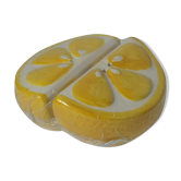Ceramic lemon salt and pepper barbotine