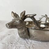 Silver plate with deer heads