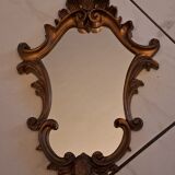 Baroque style mirror gilded wood glass vintage decoration