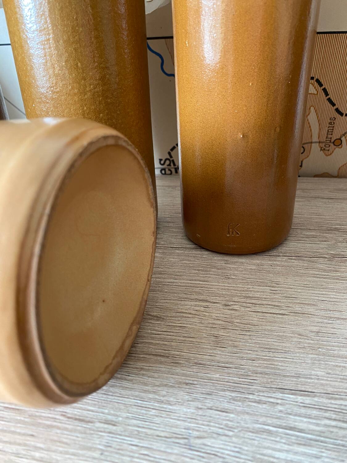 Set of 4 stoneware bottles