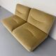 Ancien canapé 2 places convertible en velour design des années 70 vintage