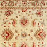 Handmade Cream Wool Floral Rug, Modern Oriental Living Room Carpet 176x228
