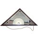 2 x oak wood triangle mirror / facet cut edges