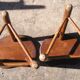 Pair of 70s wooden tripod stools