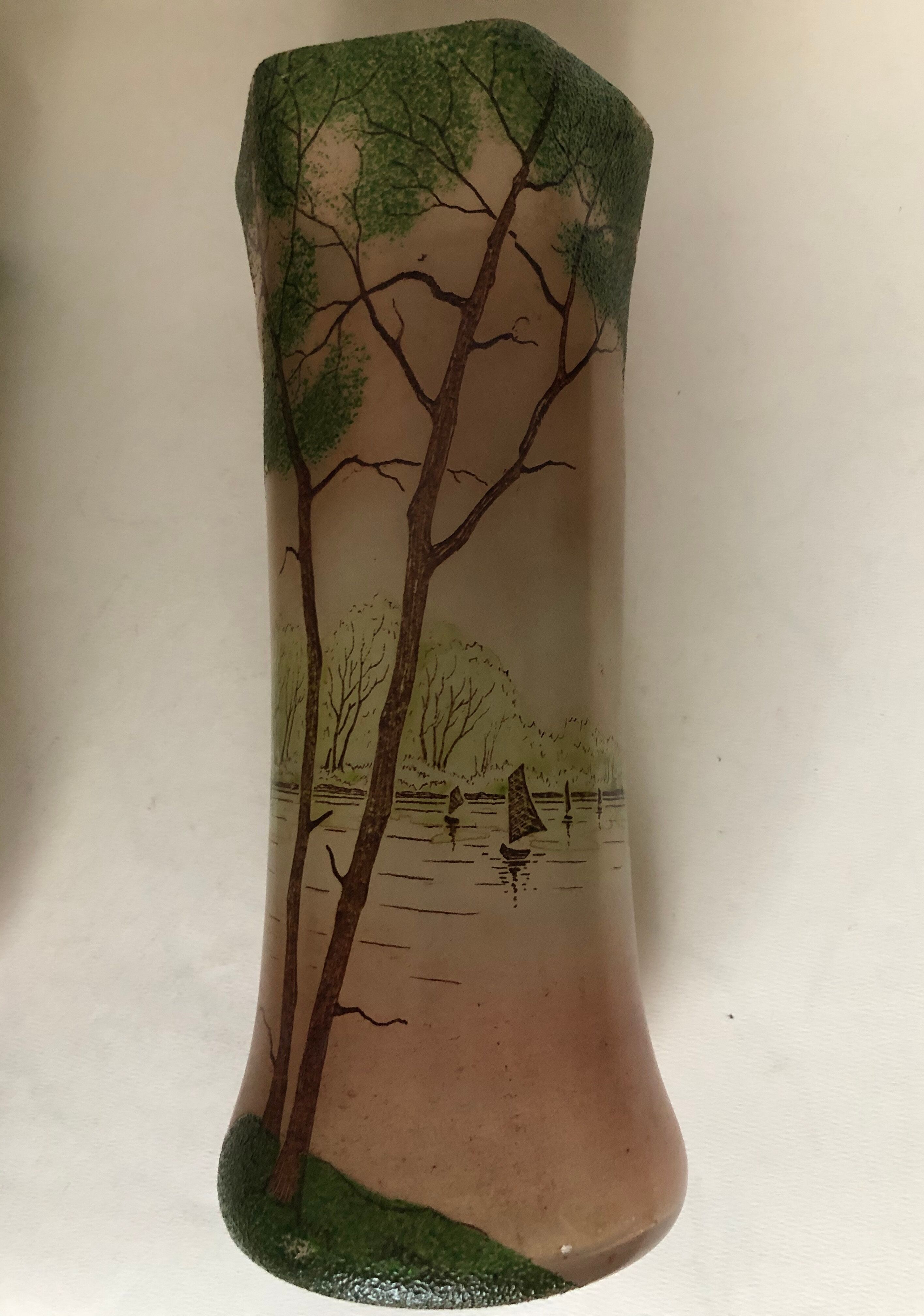 Pair of enamelled glass vases