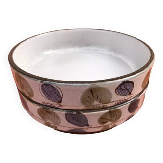 2 stackable bowls Niderviller earthenware Manufacture France