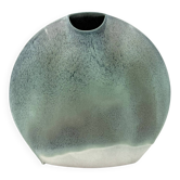 Mid-century modern blue ceramic solifleur vase, France 1970