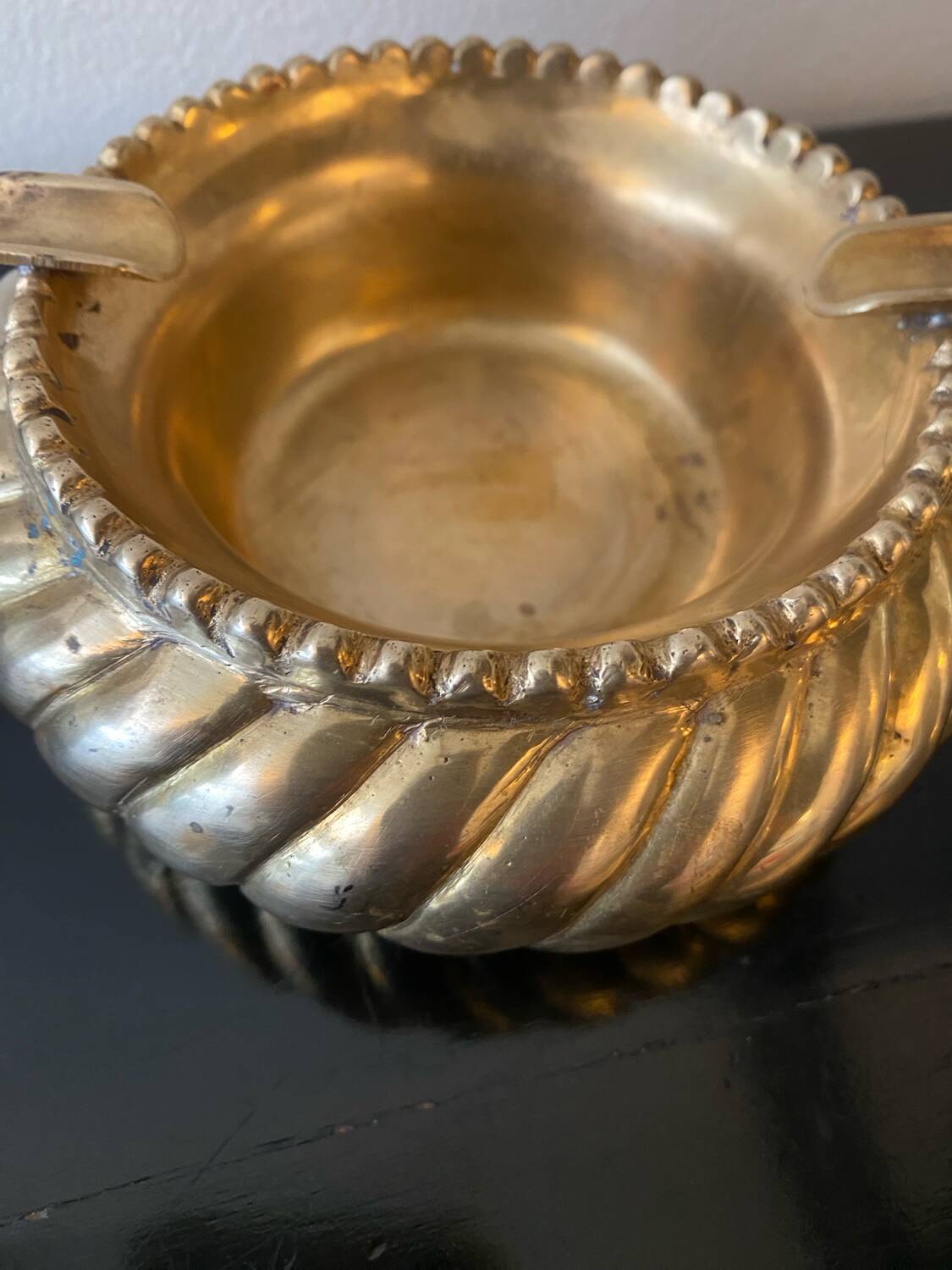 Vintage gold-plated copper/brass ashtray