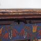Antique blue trunk with hand-painted floral details (c.1870) #2