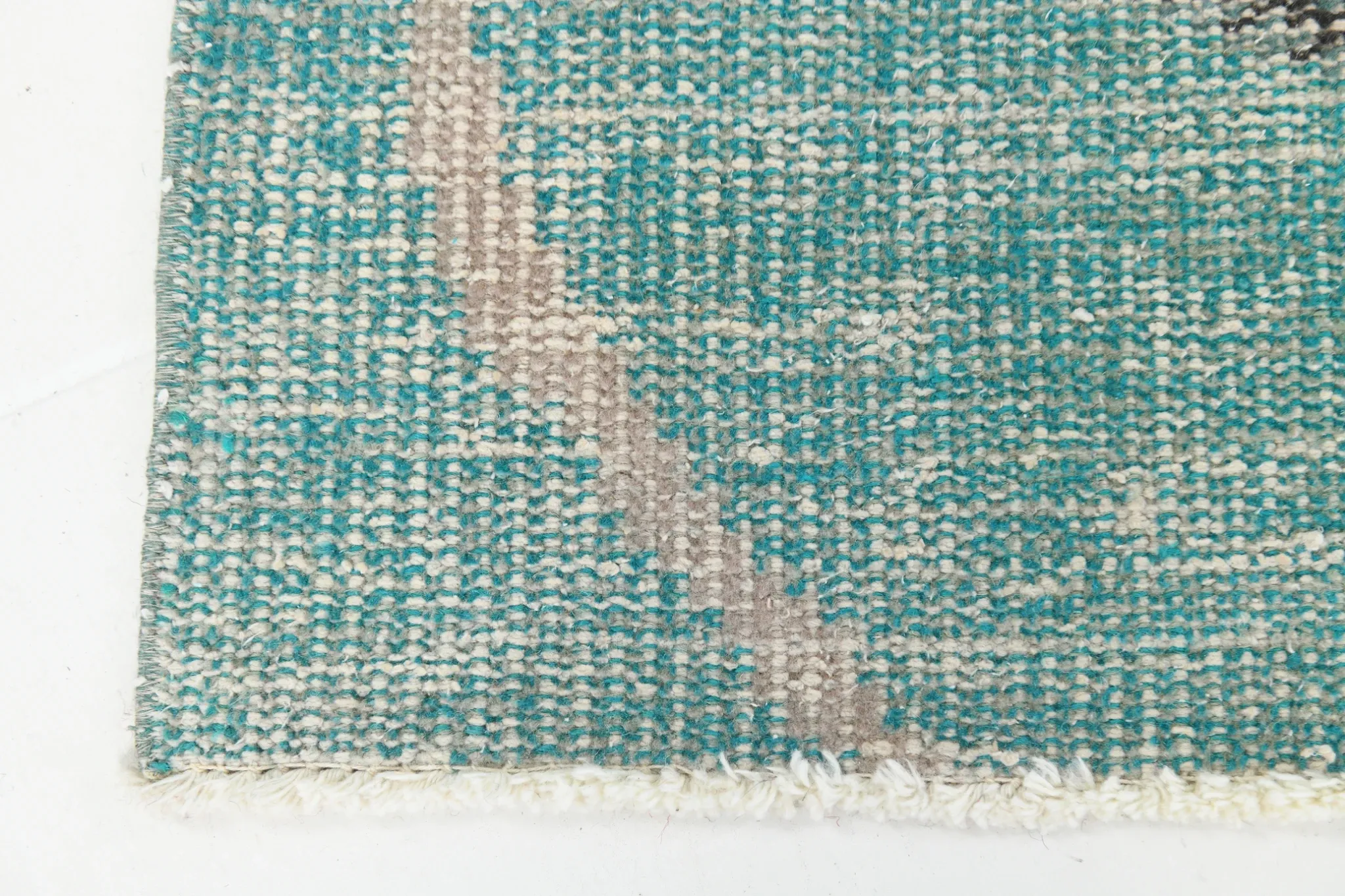 Teal Green Turkish Vintage Rug, Persian Style Living Room Carpet, 222x321Cm