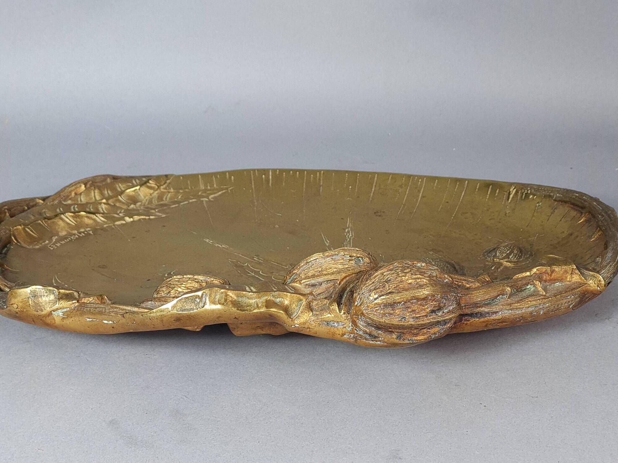 A. Marionnet Art Nouveau centerpiece gilt bronze, signed 41x30 cm C