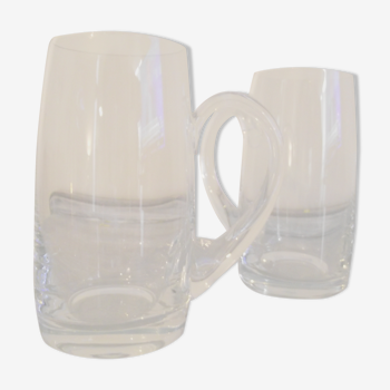 2 bohemian crystal mugs