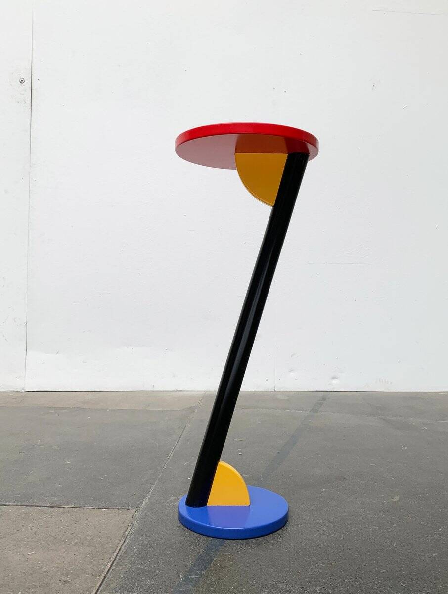 Postmodern wooden plant stand or side table