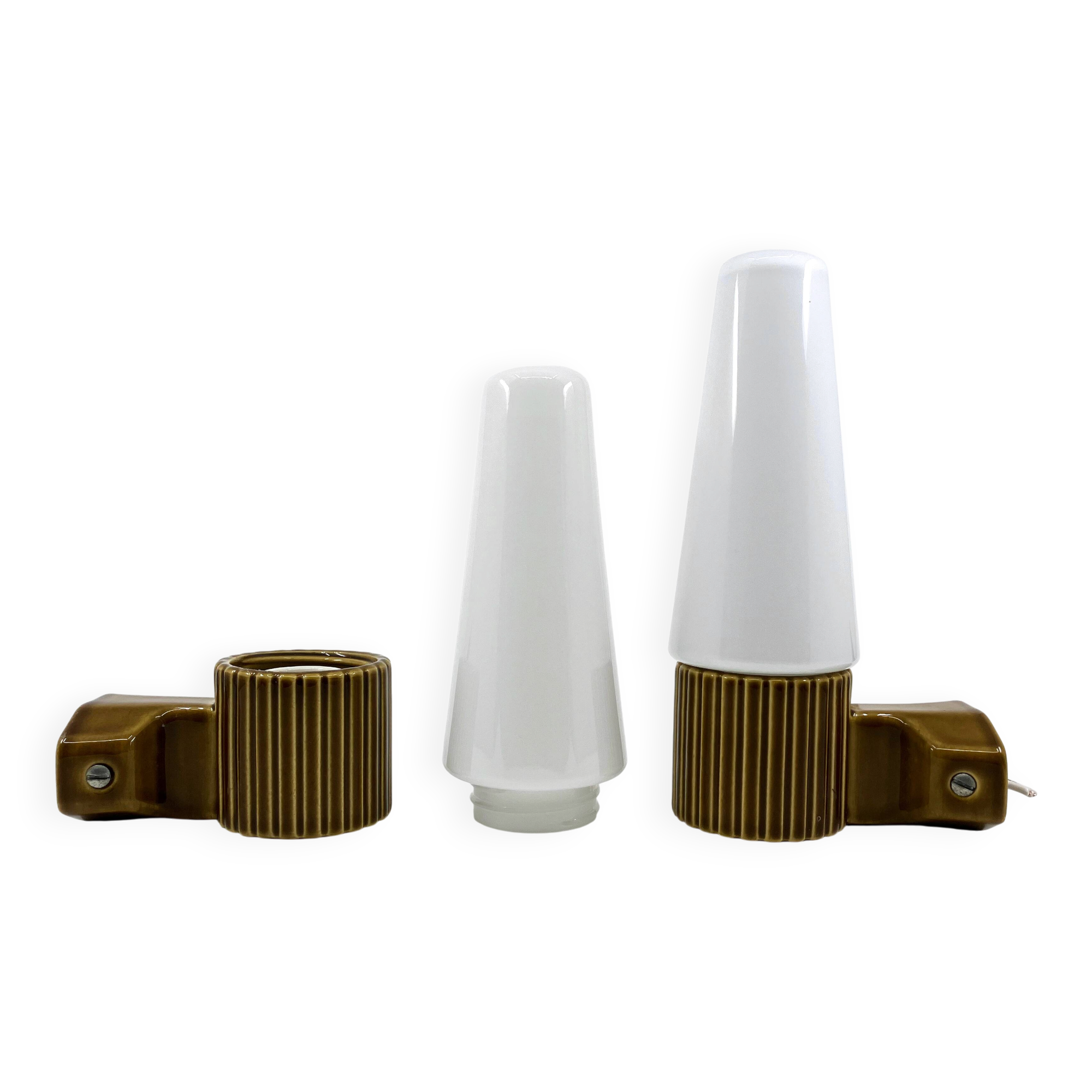 Ifö ceramic/opal glass wall lights • ref 6020 • Hans-Agne Jakobsson