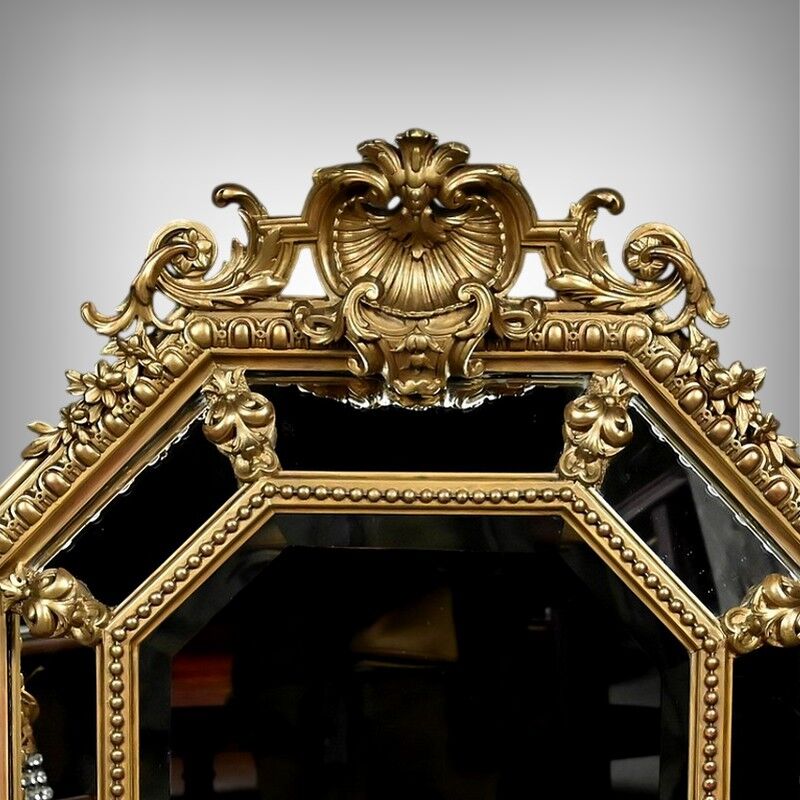 Miroir à parcloses, style Louis XV – Milieu XIXe