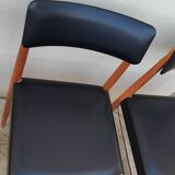 6 vintage faux leather and Scandinavian wood chairs