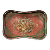 Small decorated tin tray