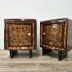Tuscan Art Decò bedside tables from the 1940s in walnut burl