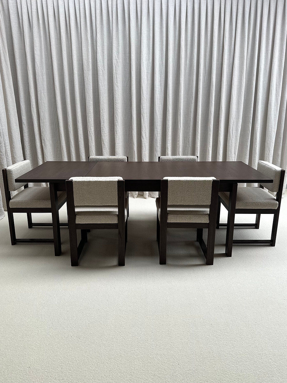Dining set with 6 chairs and table, Roger Vanthournout, Aurora, Izegem, Belgium, 1970s.