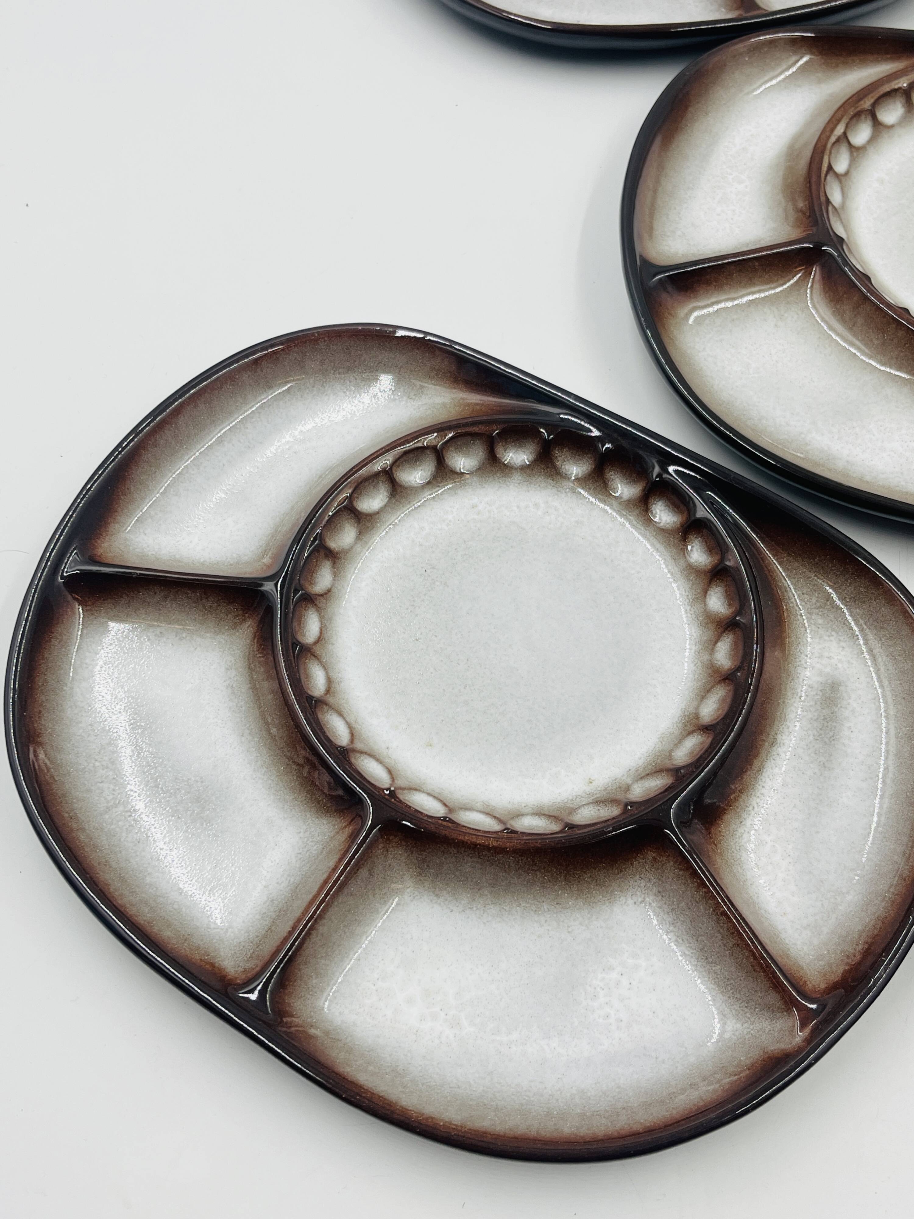 Set of 5 compartmentalised plates by Steuler attributed to Cari Zalloni.